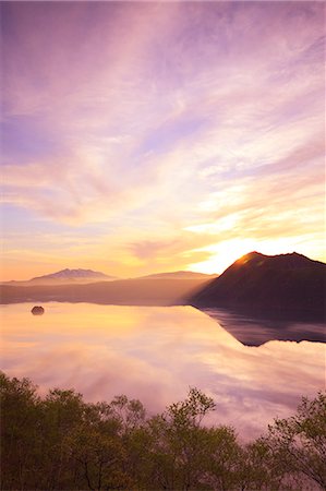 sun reflected lake - Hokkaido, Japan Stock Photo - Rights-Managed, Code: 859-08359281