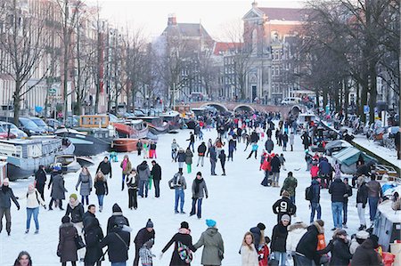 People ice skating in Amsterdam, Netherlands Stock Photo - Rights-Managed, Code: 859-08359479