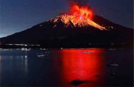 erupting volcano - Kagoshima Prefecture, Japan Stock Photo - Rights-Managed, Code: 859-08359589