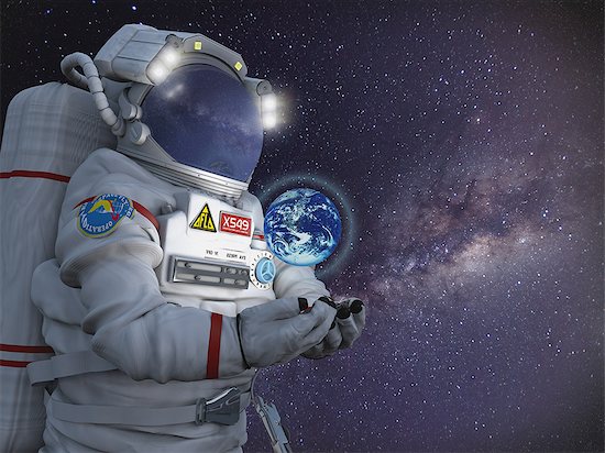 CG astronaut in space Stock Photo - Premium Rights-Managed, Artist: Aflo Relax, Image code: 859-08384623