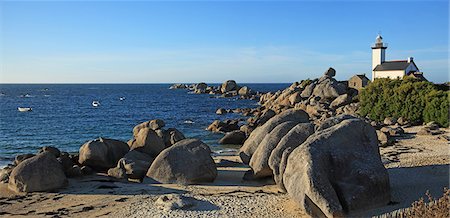 european beach huts - France, Brittany, Finistere, Brignogan Plages, Pointe Beg-Pol, Pontusval Lighthouse Stock Photo - Rights-Managed, Code: 859-08769826