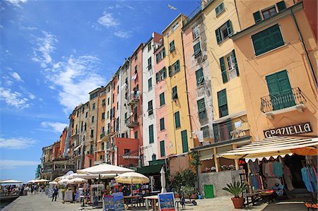 plant potted buildings - Italy, Liguria, Cinque Terre, Portovenere, UNESCO World Heritage Stock Photo - Rights-Managed, Code: 859-08769880