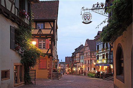 romantic era - France, Alsace, Haut-Rhin, Riquewihr, Wine Road Stock Photo - Rights-Managed, Code: 859-08769917