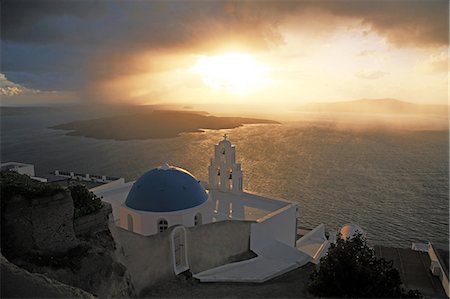 silhouette ocean - Greece, Cyclades Islands, Santorini Island, Thira Stock Photo - Rights-Managed, Code: 859-08770017