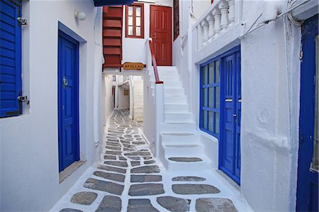 pavement lines - Greece, Cyclades Islands, Mykonos Island Stock Photo - Rights-Managed, Code: 859-08770023