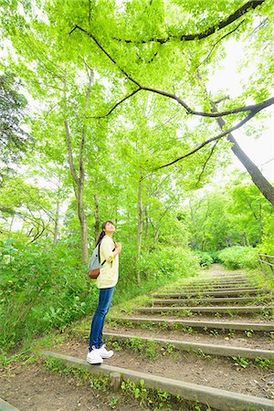 Young Japanese woman in a city park Stock Photo - Rights-Managed, Code: 859-08781933