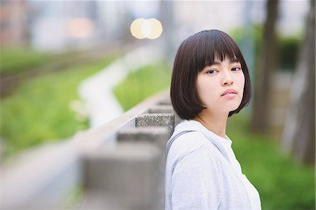 simsearch:859-08704133,k - Young Japanese woman portrait outside Stock Photo - Rights-Managed, Code: 859-08781943