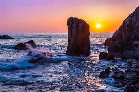 sea sunset - Fukui Prefecture, Japan Foto de stock - Con derechos protegidos, Código: 859-09175041