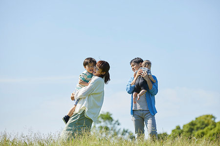 Japanese family at the park Stock Photo - Rights-Managed, Code: 859-09192964