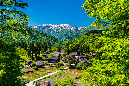 people and thatched houses - Toyama Prefecture, Japan Stock Photo - Rights-Managed, Code: 859-09228371