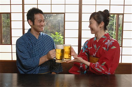 Couple In Summer Kimonos Stock Photo - Rights-Managed, Code: 859-03037320