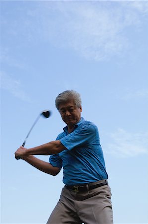 simsearch:859-03037419,k - Old Man Golfing Fotografie stock - Rights-Managed, Codice: 859-03037488