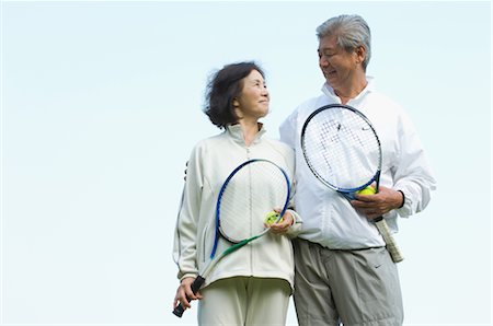 family matching - Older Couple in Tennis Kit Stock Photo - Rights-Managed, Code: 859-03037489