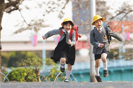 school kids running - Two Students Running Stock Photo - Rights-Managed, Code: 859-03037498