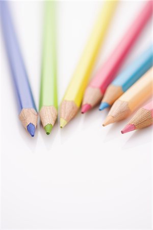 fourniture scolaire - Crayons de couleur Photographie de stock - Rights-Managed, Code: 859-03038256