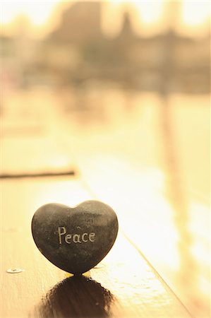 etch - Peace Words Inscribed on Heart Stone Stock Photo - Rights-Managed, Code: 859-03039308