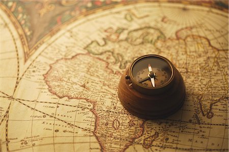 Compass and map Stock Photo - Rights-Managed, Code: 859-03039347