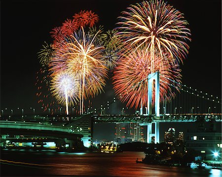 Fireworks in Tokyo at night Foto de stock - Con derechos protegidos, Código: 859-03039921