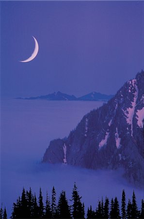 scenes of moon in night - Nature,Mountains,Landscape Stock Photo - Rights-Managed, Code: 859-03040688