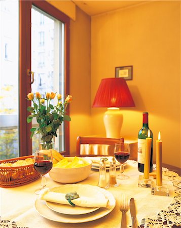 Table Setting With Wine Stock Photo - Rights-Managed, Code: 859-03041335