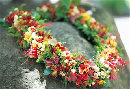 Lei, die mit tropischen Blumen Stockbilder - Lizenzpflichtiges, Bildnummer: 859-03041605