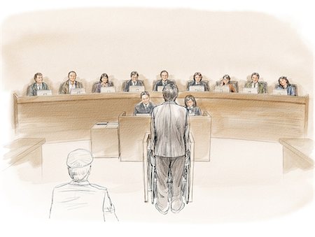 drawing artwork - The Court Of Justice Stock Photo - Rights-Managed, Code: 859-03599043