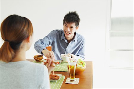 Japanese Couple Eating Lunch Stock Photo - Rights-Managed, Code: 859-03600626