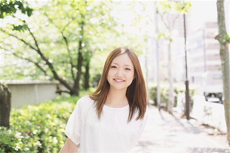 Japanese Teenage Girl in Park Stock Photo - Rights-Managed, Code: 859-03730606