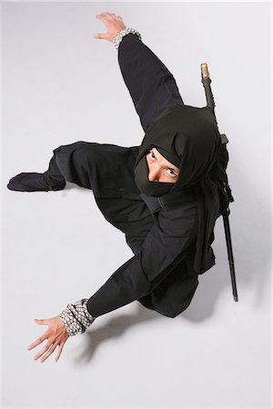 simsearch:859-03730741,k - Studio Shot of Ninja on White Background Foto de stock - Direito Controlado, Número: 859-03730786