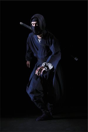 Ninja With Black Background Stock Photo - Rights-Managed, Code: 859-03730809