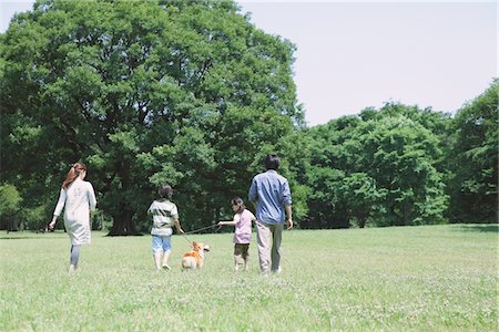 dog walk asian - Family In a Park Stock Photo - Rights-Managed, Code: 859-03755346