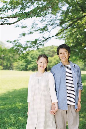 Japanese Couple In a Park Stock Photo - Rights-Managed, Code: 859-03755365