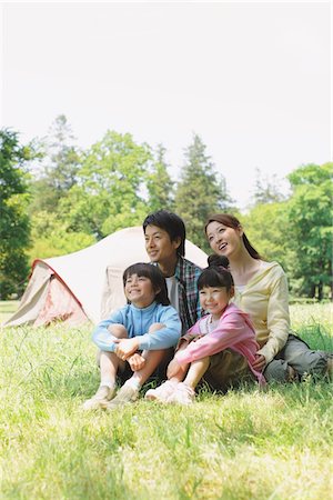 Japanese Family In a Field Stock Photo - Rights-Managed, Code: 859-03755382