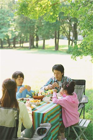 picnic people sitting top view - Family Enjoying Food In a Field Stock Photo - Rights-Managed, Code: 859-03755398