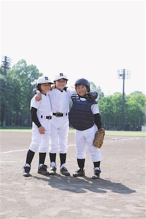 standing catcher - Three Baseball Players Posing Stock Photo - Rights-Managed, Code: 859-03755420