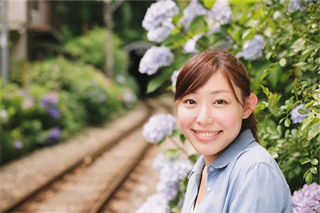 Young Woman Near Railway Track Stock Photo - Rights-Managed, Code: 859-03779860