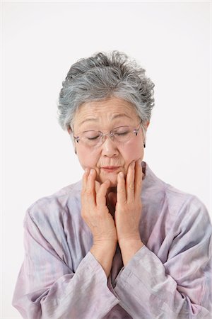 pretty gray hair smiling - Senior Woman Daydreaming Stock Photo - Rights-Managed, Code: 859-03780033