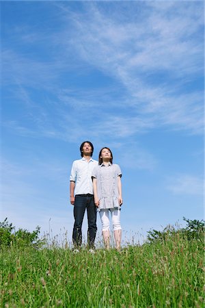 duo - Couple Standing Together  in Park Stock Photo - Rights-Managed, Code: 859-03782063