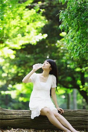 Japanese Young Woman Drinking Water Stock Photo - Rights-Managed, Code: 859-03782196