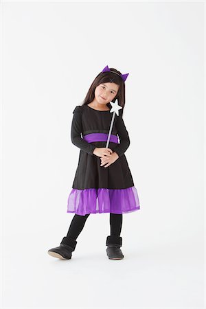 scherzo - Girl Dressed In Costume for Halloween Fotografie stock - Rights-Managed, Codice: 859-03806260