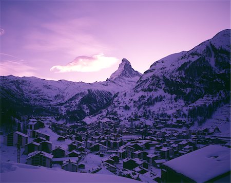 purple mountain sunset - Matterhorn, Switzerland Stock Photo - Rights-Managed, Code: 859-03806551