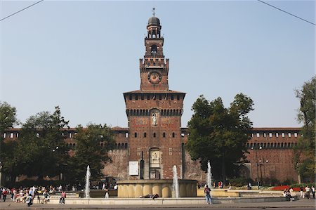 sforza castle - Castello Sforzesco,Italy Stock Photo - Rights-Managed, Code: 859-03839233