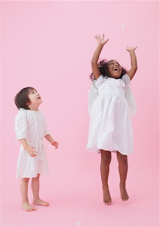 Kids Catching Feathers Stock Photo - Rights-Managed, Code: 859-03839798