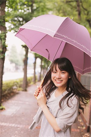 Young adult woman with umbrella Stock Photo - Rights-Managed, Code: 859-03840103