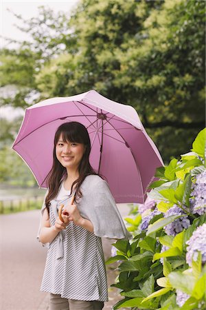 Young adult woman with umbrella Stock Photo - Rights-Managed, Code: 859-03840133