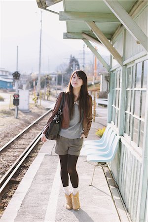 path asia - Pretty Young Woman On Platform Stock Photo - Rights-Managed, Code: 859-03860703