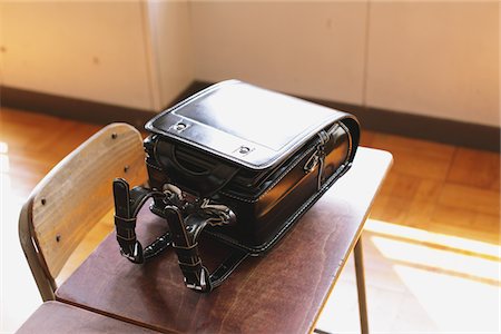 empty school chair - School Bag On Desk Stock Photo - Rights-Managed, Code: 859-03860744