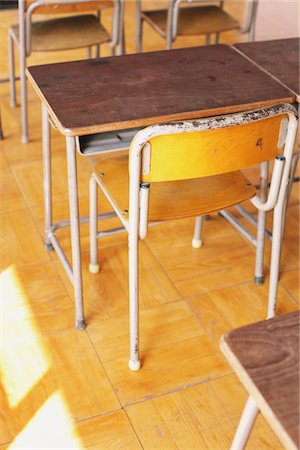 empty school chair - Desk In Empty Classroom Stock Photo - Rights-Managed, Code: 859-03860745