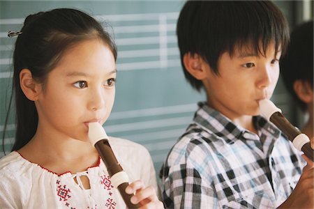 School Children Playing Flute Stock Photo - Rights-Managed, Code: 859-03860837