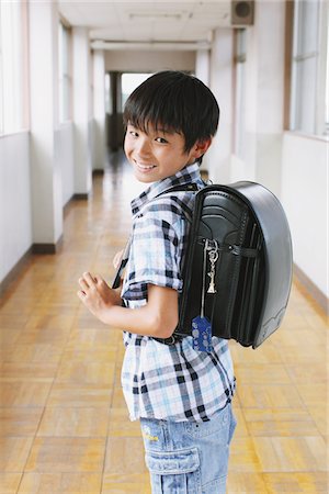 Schoolboy With School Bag Stock Photo - Rights-Managed, Code: 859-03860884